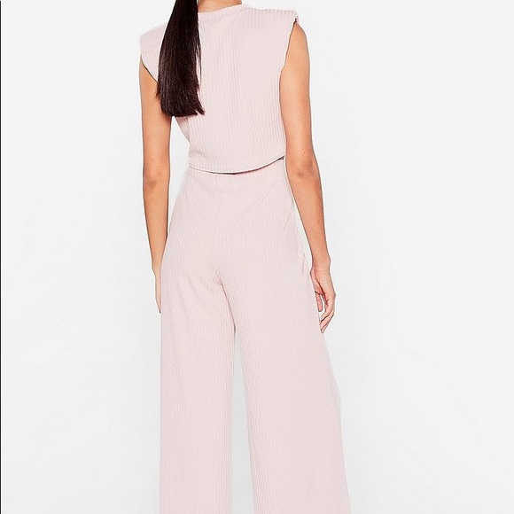 Nasty Gal Ribbed Tank Top And Pants Set Lounge - Picture 4 of 7